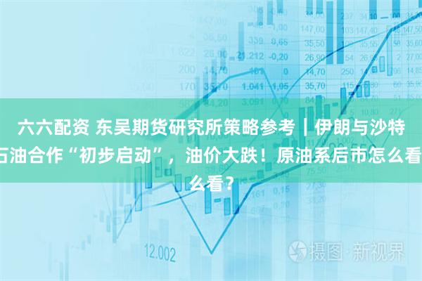 六六配资 东吴期货研究所策略参考｜伊朗与沙特石油合作“初步启动”，油价大跌！原油系后市怎么看？
